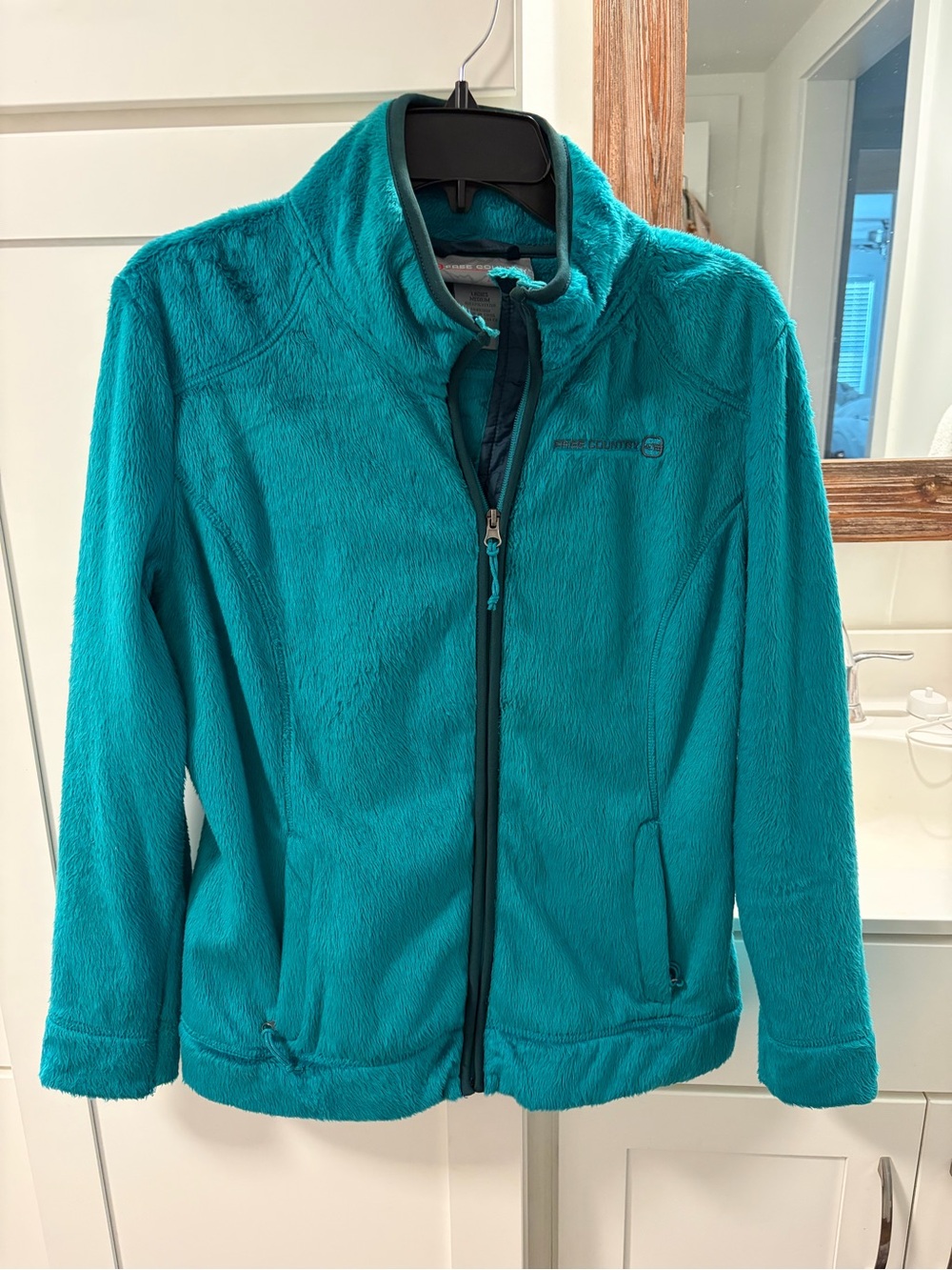Womens Teal Fleece Jacket - Lightweight Cozy Layer